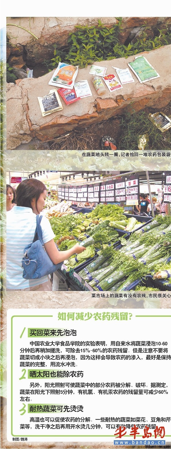 記者調(diào)查6種大田菜用藥情況豆角打藥最頻繁